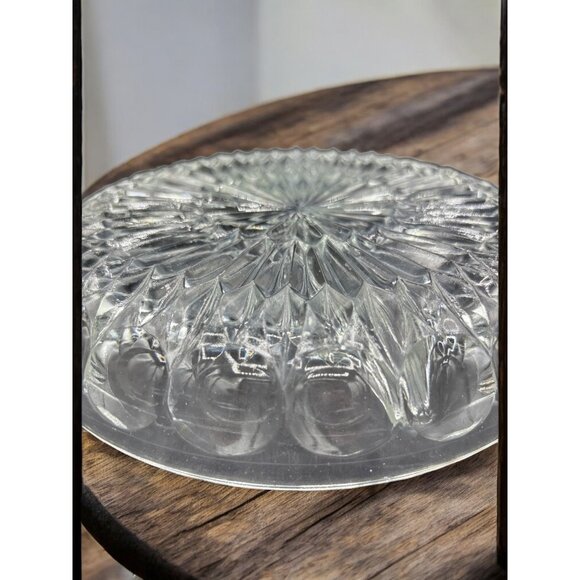 Vintage MCM Divided Crystal Divided Plate / Condiment Tray 9" Boho - Picture 4 of 7
